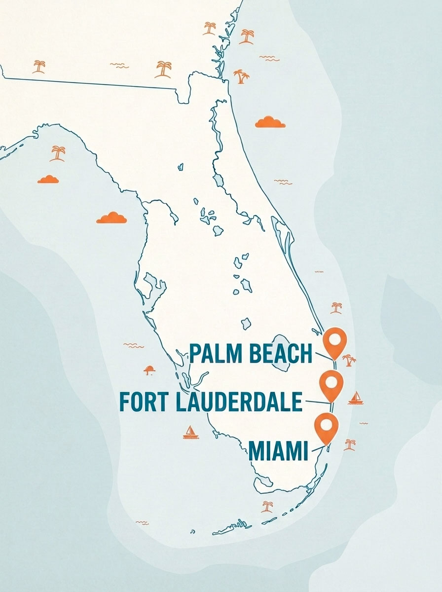 South Florida service area map